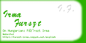 irma furszt business card